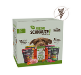Schleckspaß-Mix für Hunde – 8 x 250 g Freshe Schnauze Nassfutter + gratis Schleckmatte