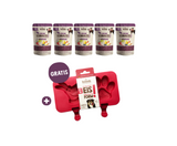 Sommerpaket für Hunde – 5 x 200 g Freshe Schnauze Frucht-Topping + gratis Eisform & Eisstiele