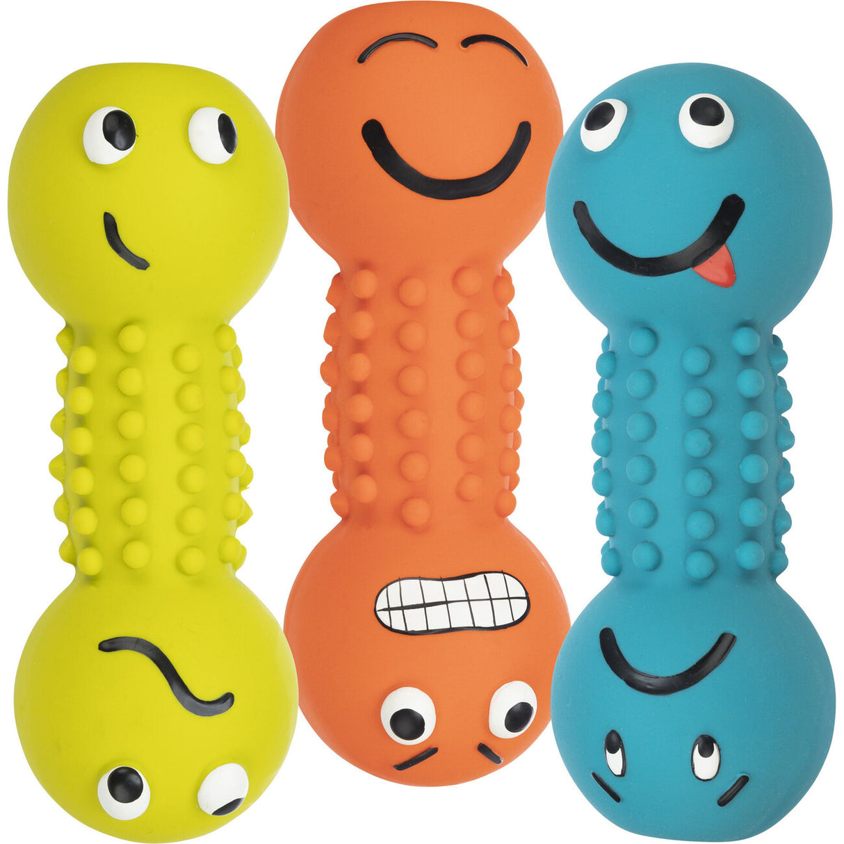 Smiley Hantel Hundespielzeug aus Latex