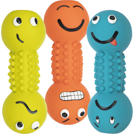 Smiley Hantel Hundespielzeug aus Latex