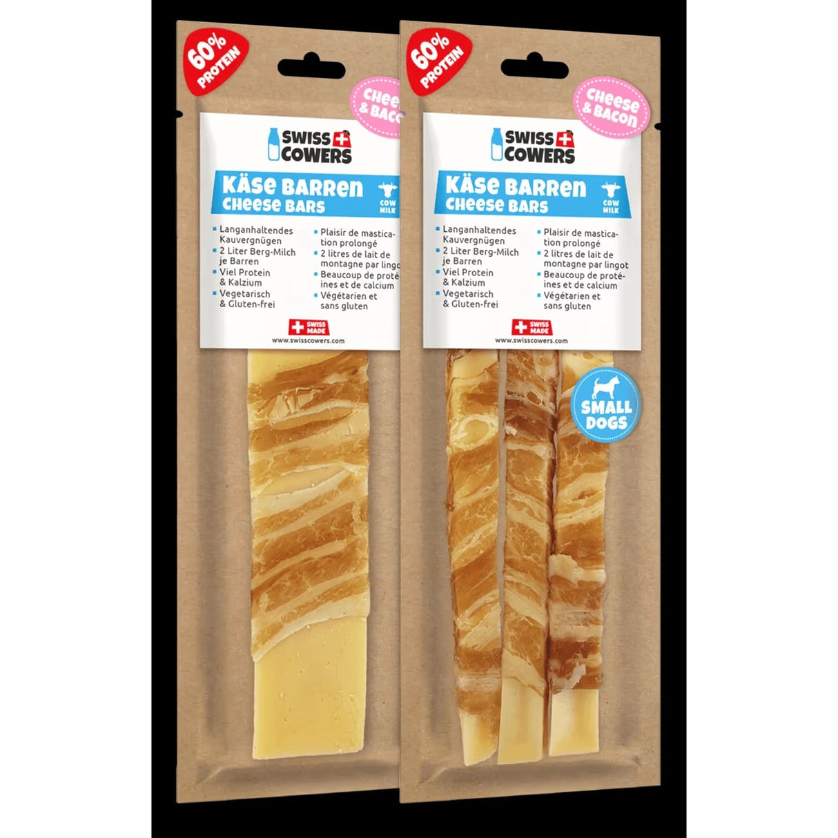 Kaukäse Stangen für Hunde, Käse Barren mit Fleisch