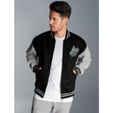 Collegejacke mit großem Adler-Rückenprint Schwarz