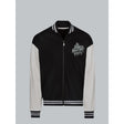 Collegejacke mit großem Adler-Rückenprint Schwarz