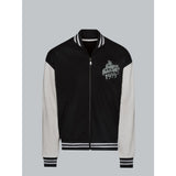 Collegejacke mit großem Adler-Rückenprint Schwarz