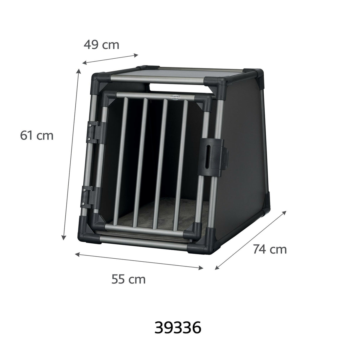 TRIXIE Hunde Alubox Transportbox Aluminium in Grafit – Sicherer Reisebegleiter fürs Auto