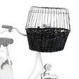 Hundefahrradkorb aus schwarzer Weide mit Gitter