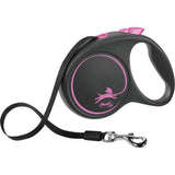 flexi BLACK DESIGN Gurtleine – L: 5 m, pink, bis zu 50kg