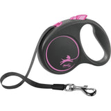 flexi BLACK DESIGN Gurtleine – S: 5 m, pink, bis zu 15kg