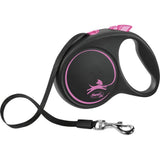flexi BLACK DESIGN Gurtleine – M: 5 m, pink, bis zu 25kg