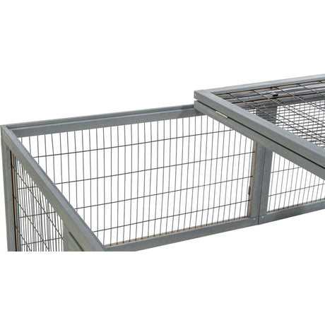 TRIXIE Freilauf mit Abdeckung für Kleintiere – Sicher & artgerecht! – 174 × 48 × 109 cm, grau