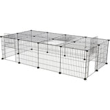 TRIXIE Freilaufgehege mit Abdeckung | Sicherer Auslauf für Kaninchen & Meerschweinchen – 152 × 38 × 72 cm, schwarz