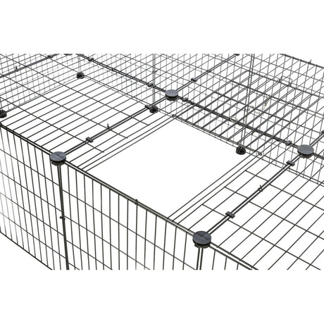 TRIXIE Freilaufgehege mit Abdeckung | Sicherer Auslauf für Kaninchen & Meerschweinchen – 152 × 38 × 72 cm, schwarz