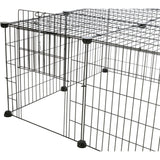 TRIXIE Freilaufgehege mit Abdeckung | Sicherer Auslauf für Kaninchen & Meerschweinchen – 152 × 38 × 72 cm, schwarz