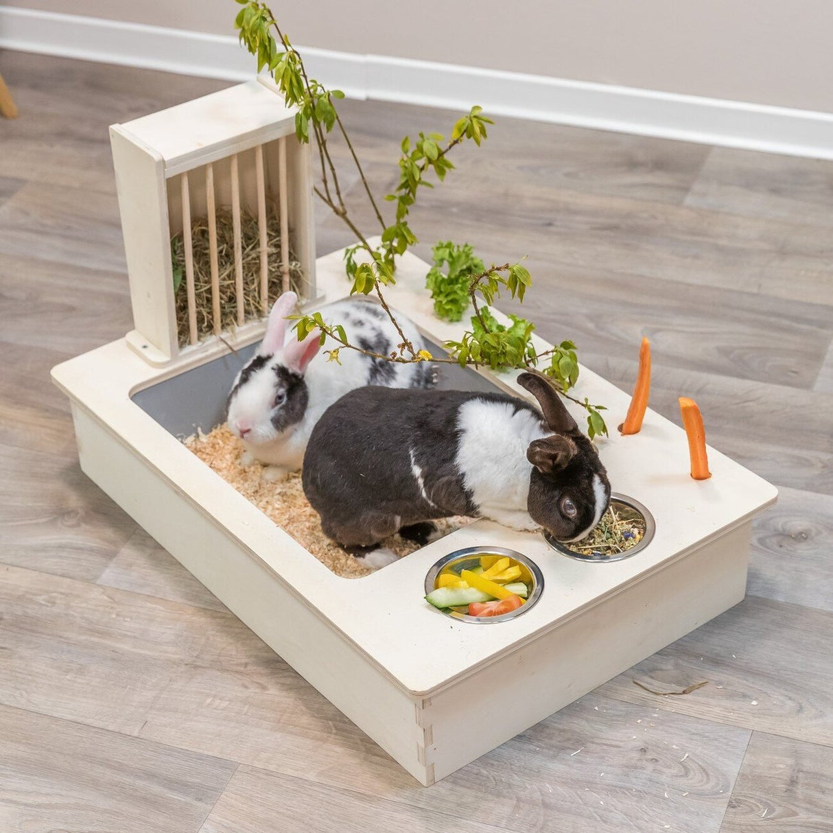 Futterstation für Nager aus Holz
