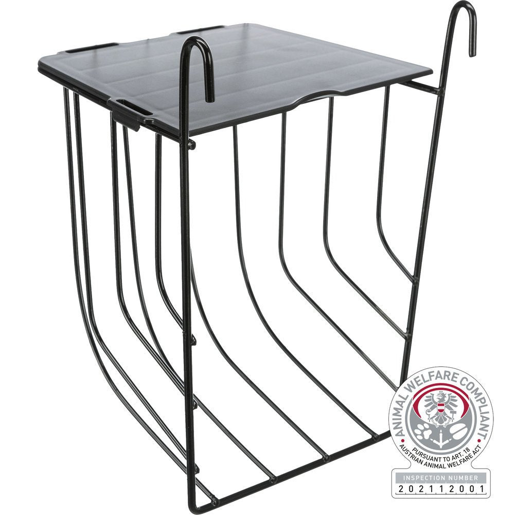 Heuraufe zum Einhängen aus Metall – 13 × 18 × 12 cm, schwarz