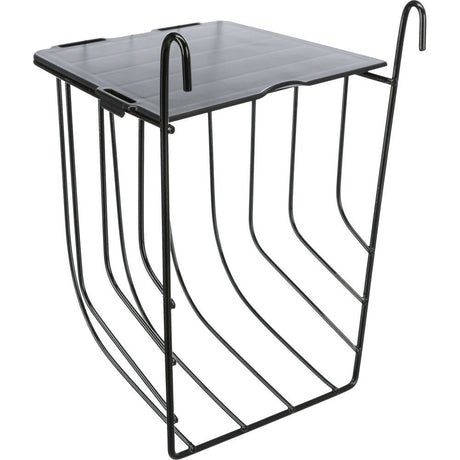 Heuraufe zum Einhängen aus Metall – 13 × 18 × 12 cm, schwarz