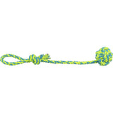 Hunde Tau Spielball am Seil – ø 7 cm / 50 cm, lime/petrol