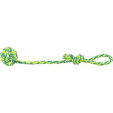 Hunde Tau Spielball am Seil – ø 7 cm / 50 cm, lime/petrol