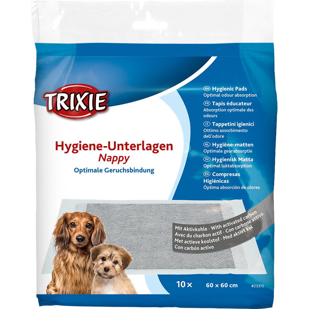 Hygiene Unterlage Nappy mit Aktivkohle – 60 × 60 cm, 10 Stück