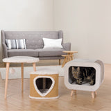 Katzen Kuschelhöhle Alicia mit Buchenholzfüßen