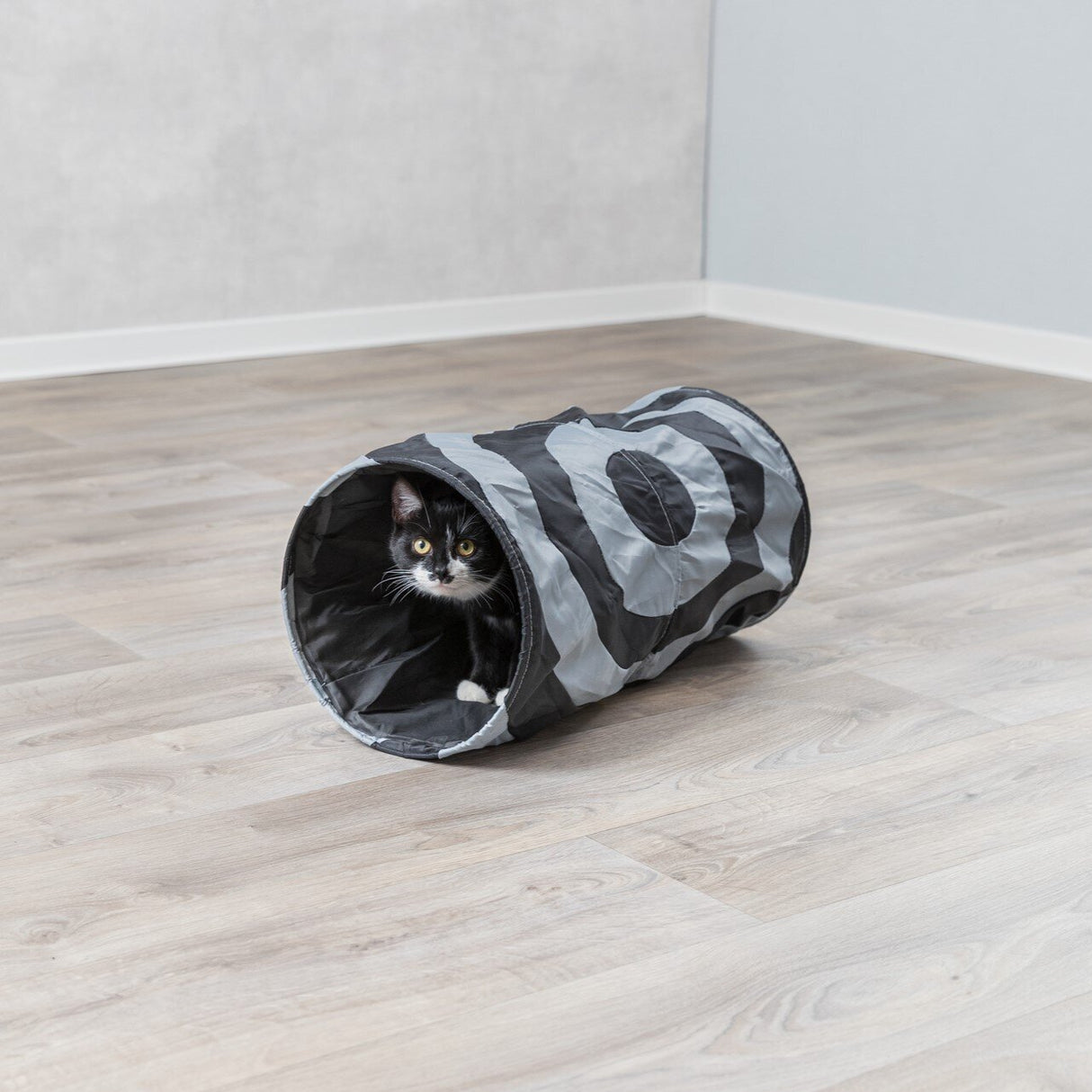 Katzen Spieltunnel mit integrierter Raschelfolie – 50 cm / ø 25 cm, diverse Farben