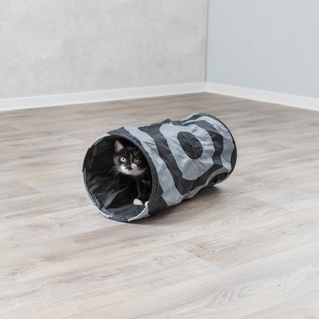 Katzen Spieltunnel mit integrierter Raschelfolie – 50 cm / ø 25 cm, diverse Farben