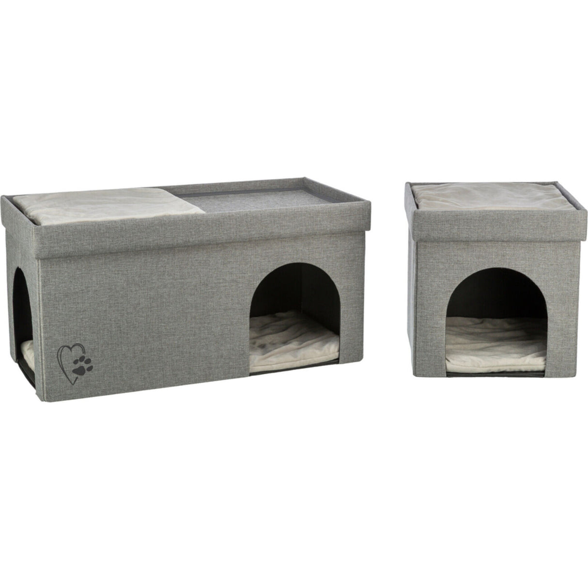 Katzenhöhle Kimy mit 2 Etagen Soft Edition – 76 × 72 × 37 cm