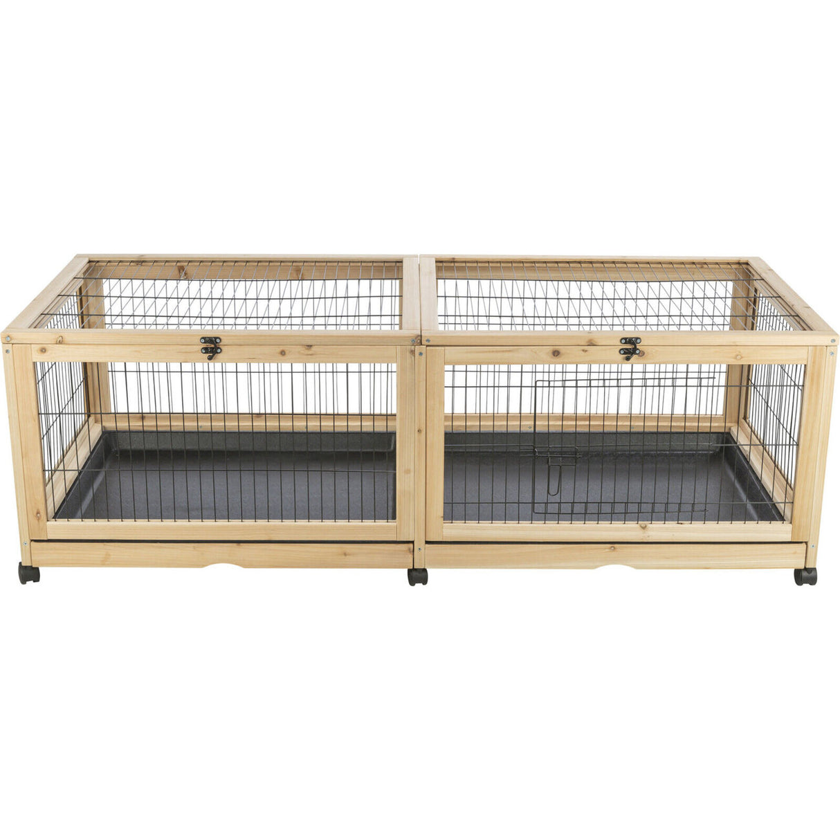 Kleintier Indoor Gehege aus Holz – 150 × 50 × 60 cm