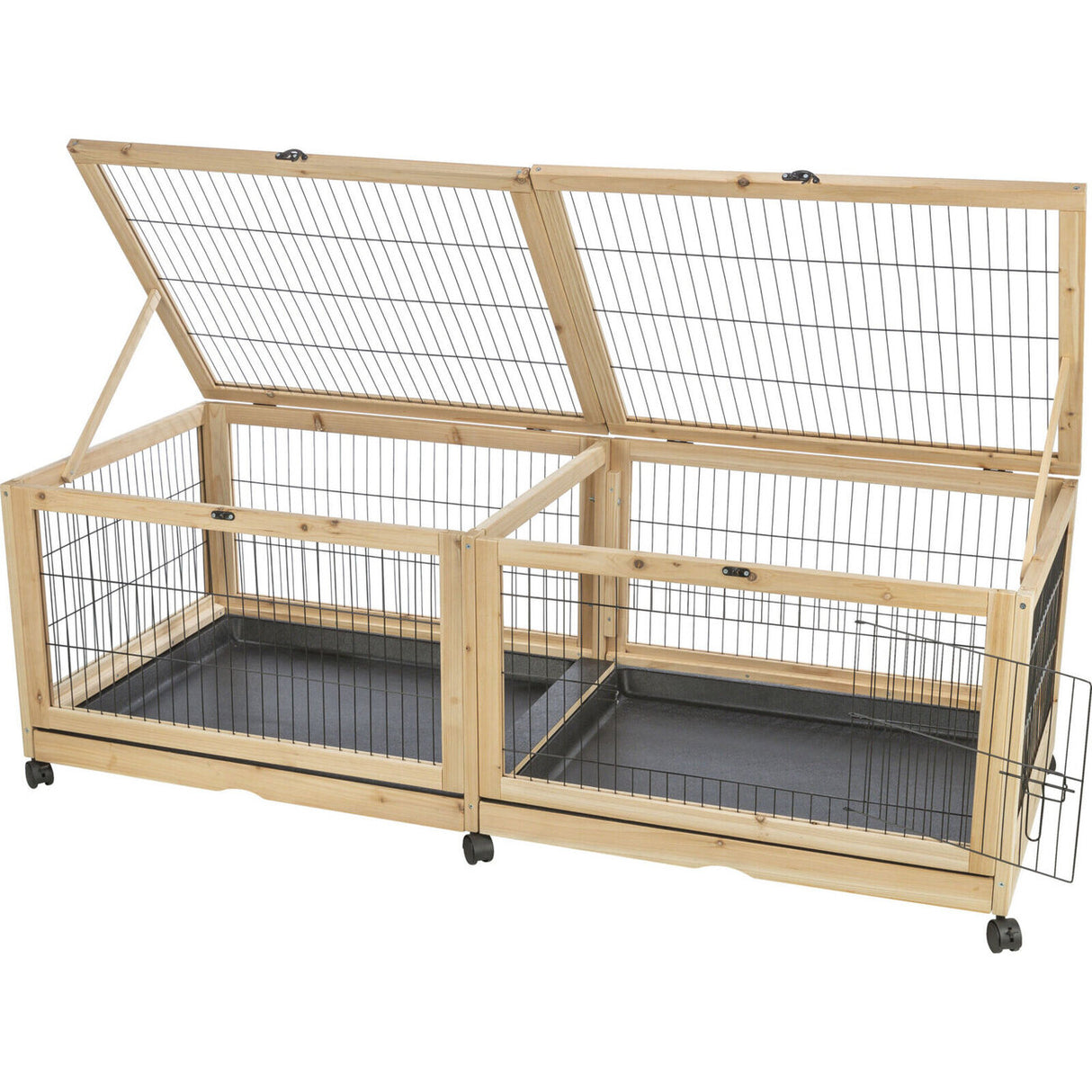 Kleintier Indoor Gehege aus Holz – 150 × 50 × 60 cm