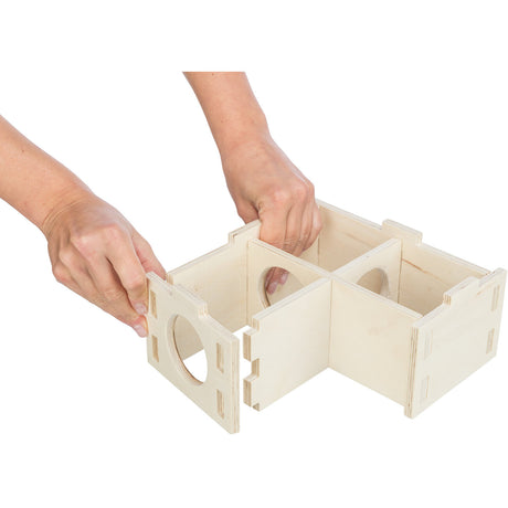 Kleintierhaus zum Stecken 3 Kammern aus Holz