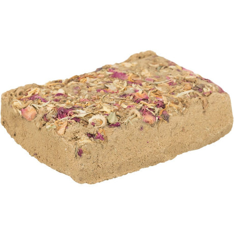 Lehmstein zum Nagen – 100 g, mit Blüten