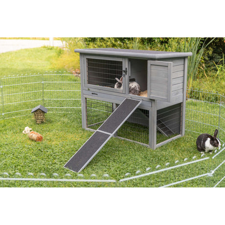 TRIXIE Rampe für Kleintiere – Bequemer Zugang zu Stall & Gehege – 20 × 50 cm, grau