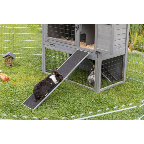 TRIXIE Rampe für Kleintiere – Bequemer Zugang zu Stall & Gehege – 20 × 50 cm, grau
