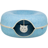 TRIXIE Spieldonut für Katzen - Kuscheliges Spielzeug & Rückzugsort – ø 60 cm blau