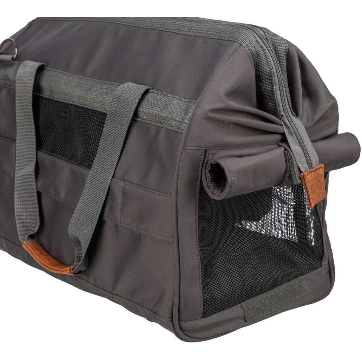 TRIXIE Transporttasche Finlay – Dein stylischer Begleiter für Hund & Katze – 43 × 26 × 32 cm, schwarz/grau