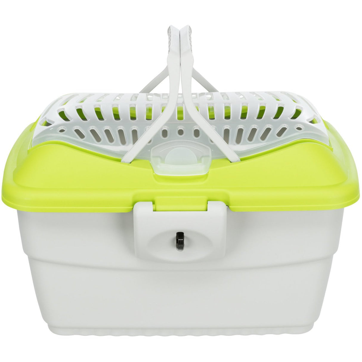 Transportbox Kaninchen Meerschweinchen Mini-Capri – 40 x 30 x 22 cm, hellgrau/ grün