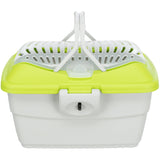 Transportbox Kaninchen Meerschweinchen Mini-Capri – 40 x 30 x 22 cm, hellgrau/ grün
