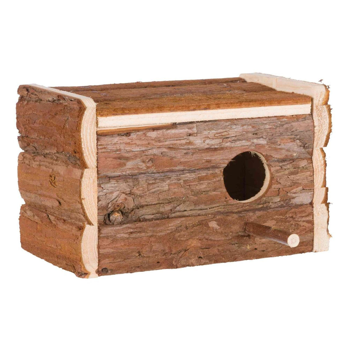 Vogel Nistkasten aus Naturholz – 21×13×12 cm, Loch Ø 3,8 cm, für Wellensittiche