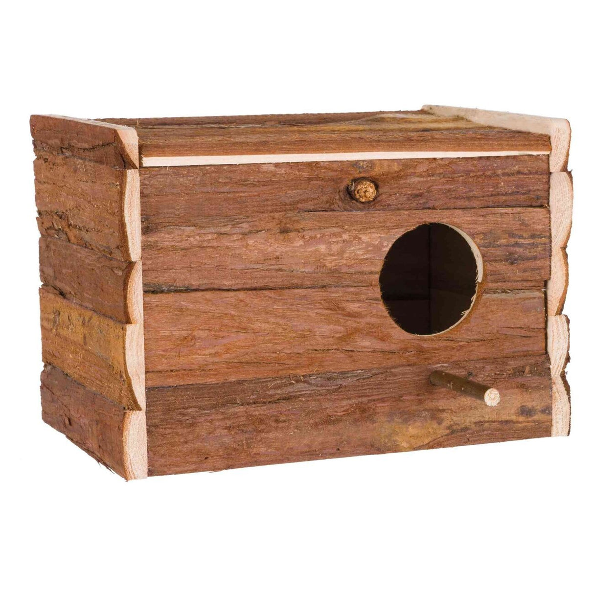 Vogel Nistkasten aus Naturholz – 30×20×20 cm, Loch Ø 7,8 cm, für Nymphensittiche