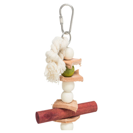 Vogel Holzspielzeug mit Leder und Perlen