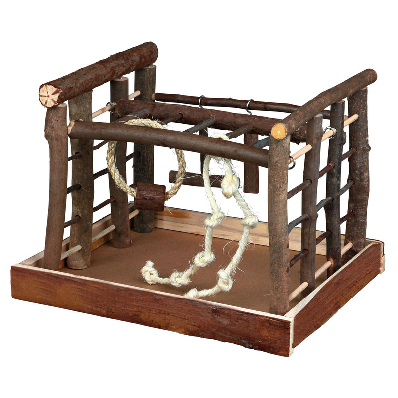Vogel Spielplatz aus Naturholz, groß – 35 x 29 x 25 cm