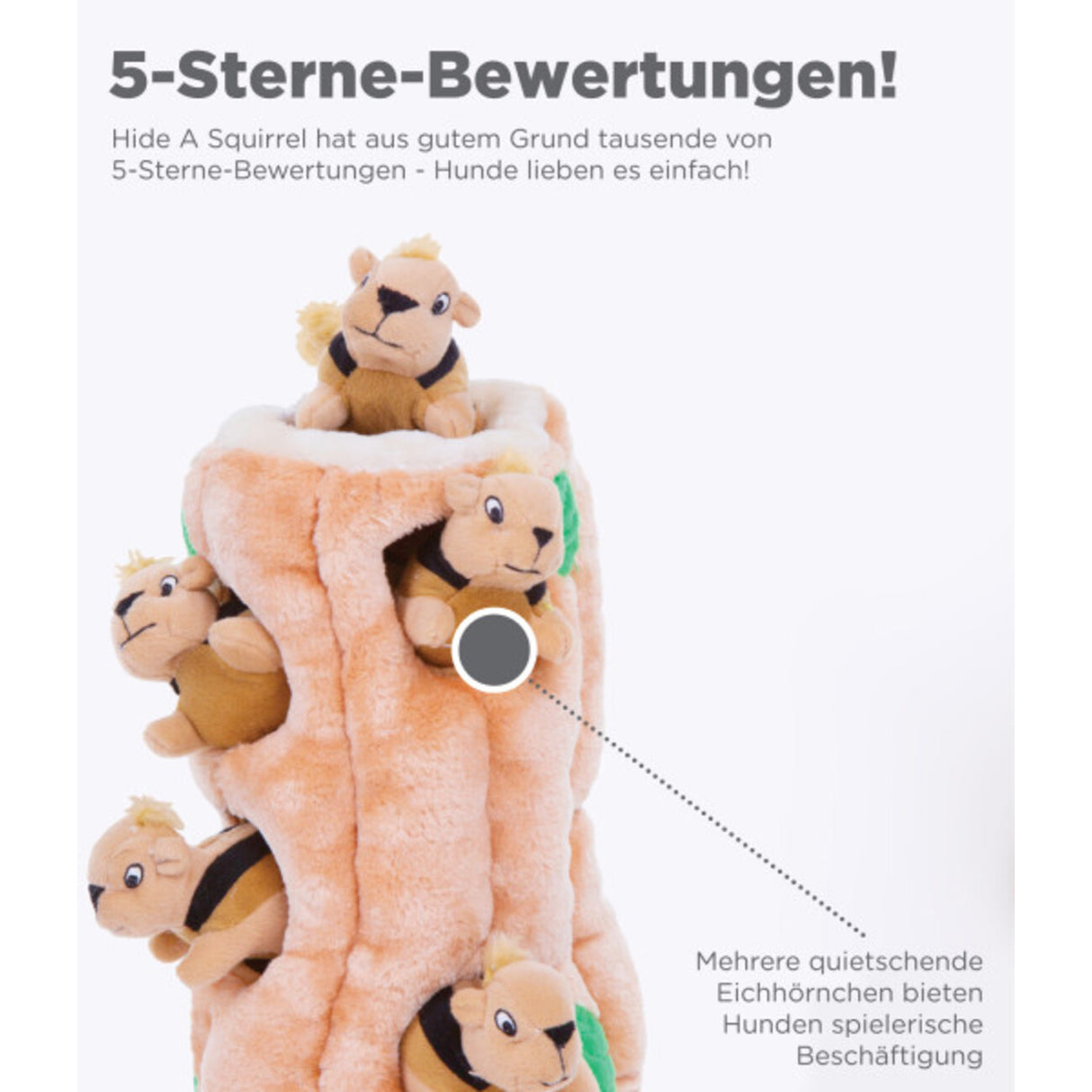 Hide-A-Squirrel Eichhörnchen Hundespielzeug Größe: L
