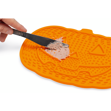 Halloween Leckmatte Kürbis – Maße: 23x16,5x1 cm