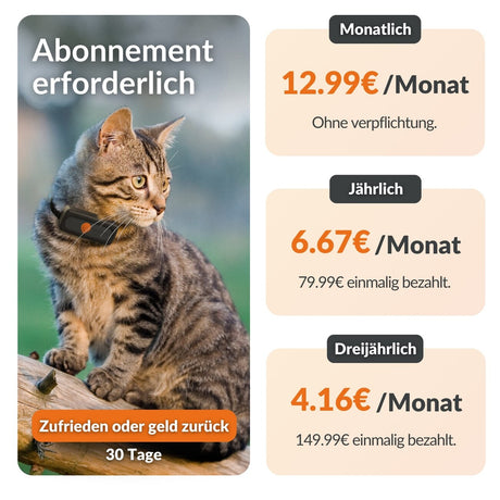 XS GPS Tracker für Katzen mit Lebenslanger Garantie