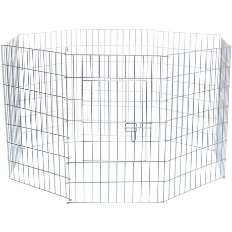 Welpengehege Freigehege für Welpen, Welpenauslauf, Hundefreilauf – 8 Gitter, Element 61 × 91 cm, Maße: ø 154 × 91 cm