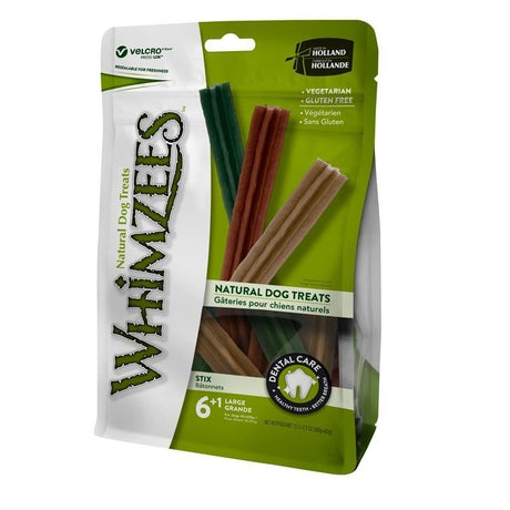 WHIMZEES Zahnpflege Stix Hundesnack – L, 6+1 Stück