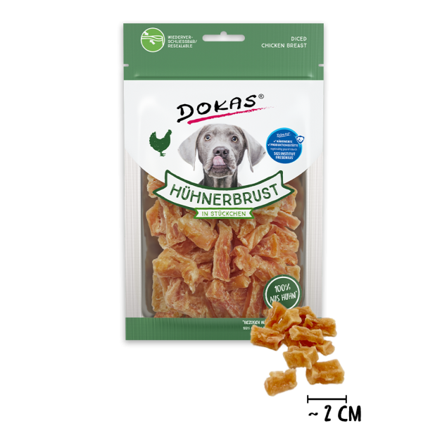 Dokas Hunde Snack Hühnerbrustfilet in Stückchen