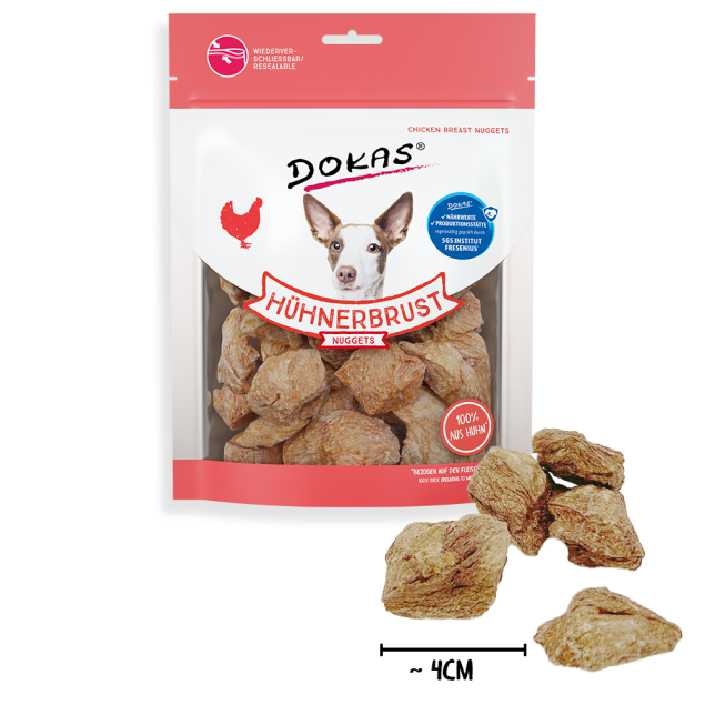 Dokas Hühnerbrust Nuggets für Hunde – Gefriergetrocknet 110g