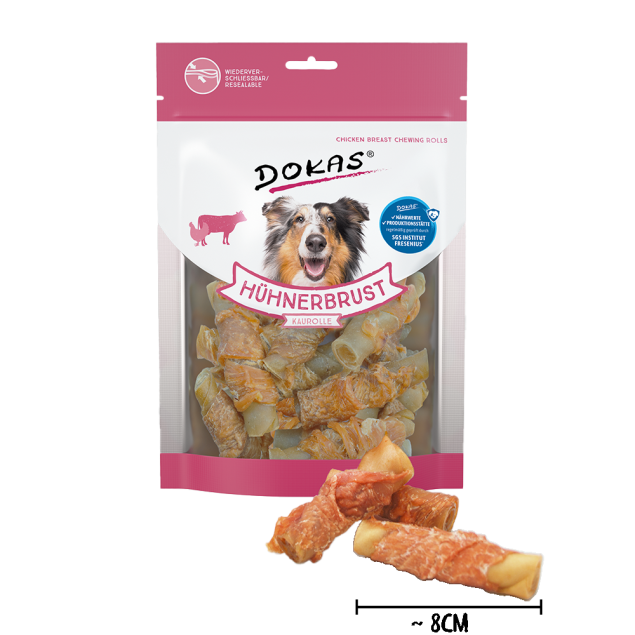 Dokas Hundesnack Hühnerbrust Kaurolle