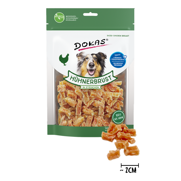 Dokas Hunde Snack Hühnerbrustfilet in Stückchen